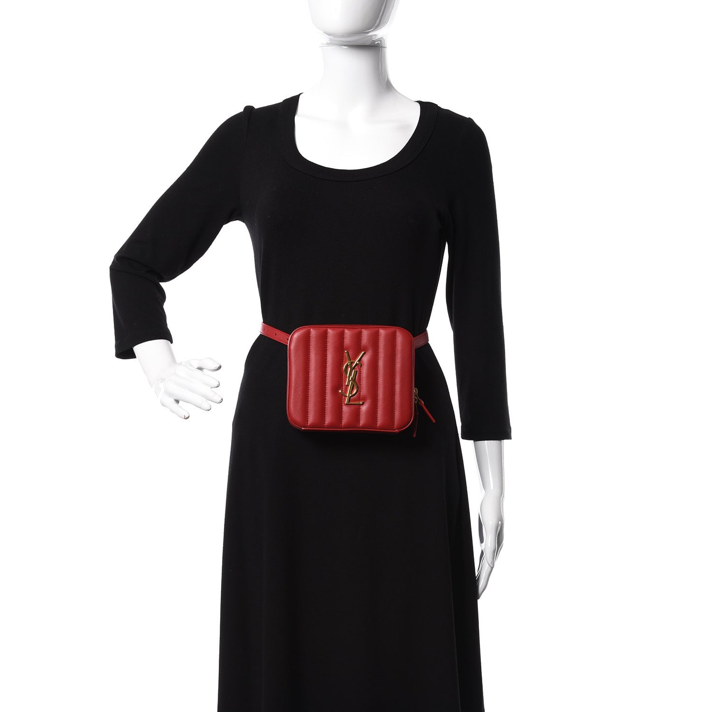 Lambskin Matelasse Vicky Monogram Belt Bag Eros Red