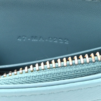 Christian Dior Calfskin Cannage Caro Zipped Pouch With Chain Cloud Blue 10 of 14