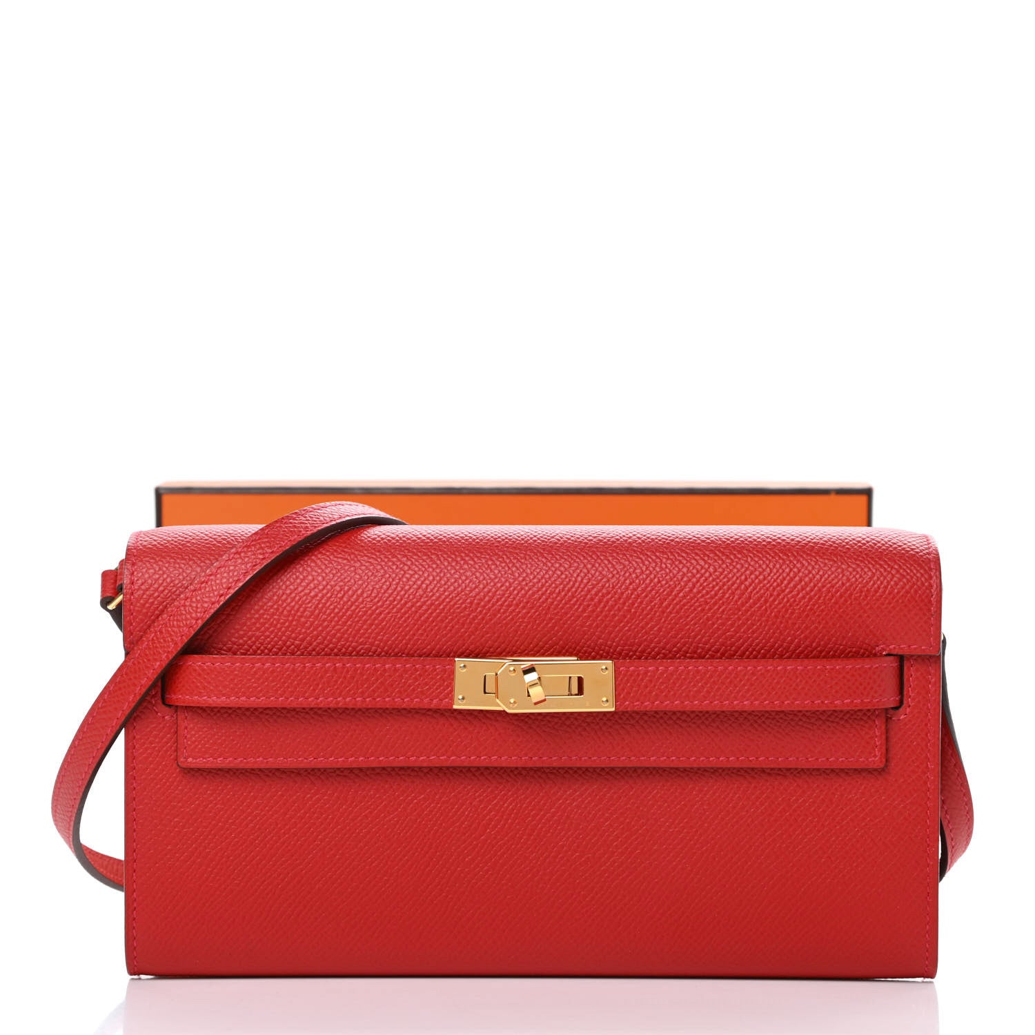 Hermes Epsom Kelly Wallet To Go Rouge Casaque 11 of 11