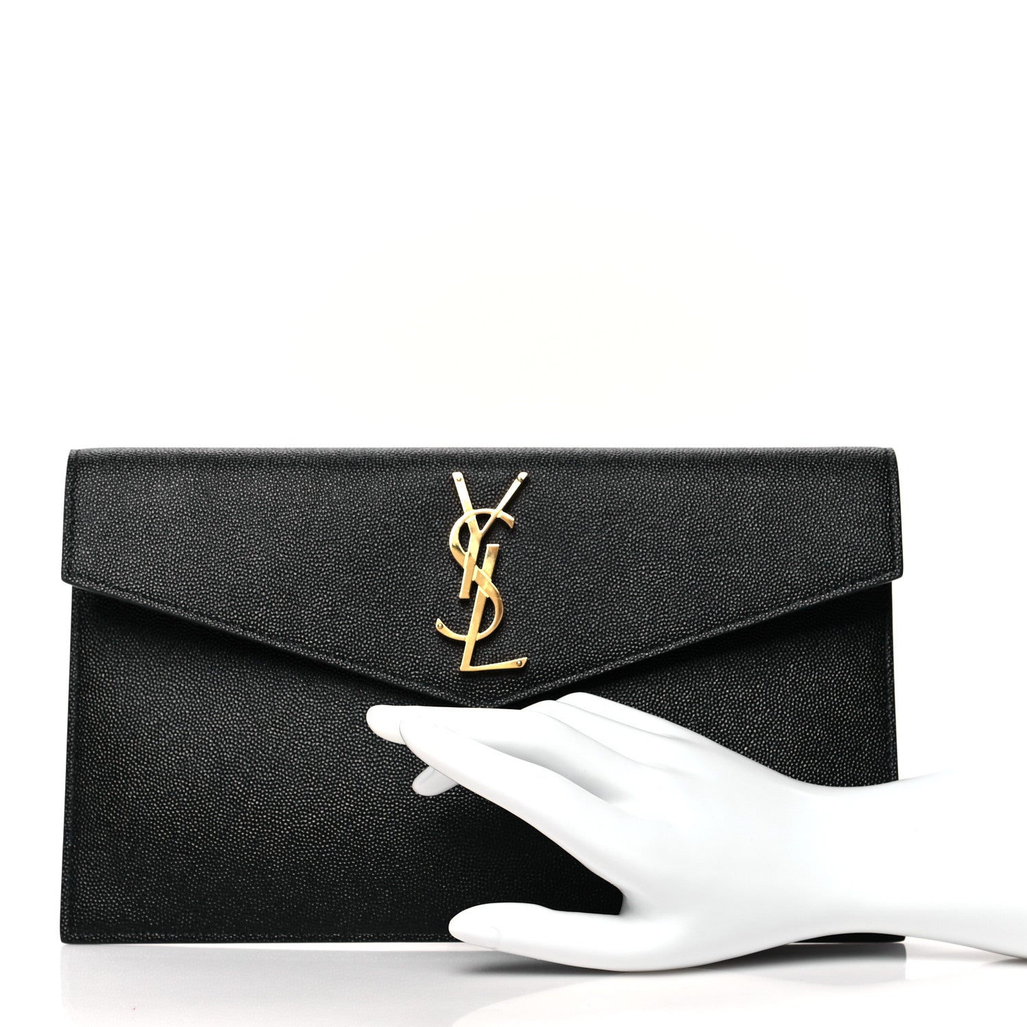 Saint Laurent Grain De Poudre Uptown Pouch Black 2 of 9