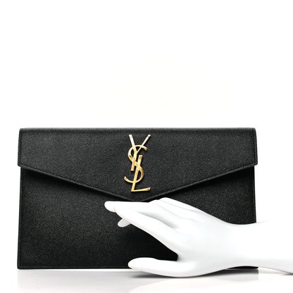 Saint Laurent Grain De Poudre Uptown Pouch Black 2 of 9