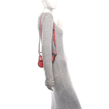 Christian Dior Goatskin Micro Saddle Bag With Strap Coral Powder 2 of 11