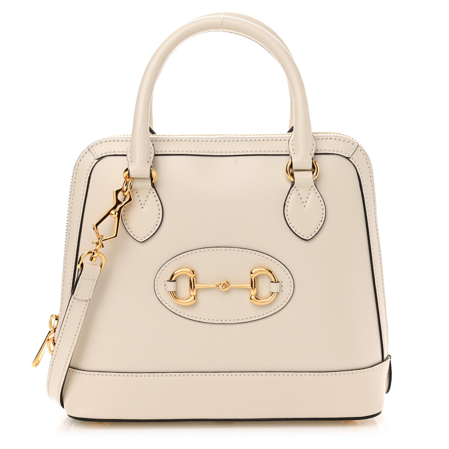 Gucci Boarded Plutone Calfskin Small Horsebit 1955 Top Handle Bag Mystic White 1 of 11
