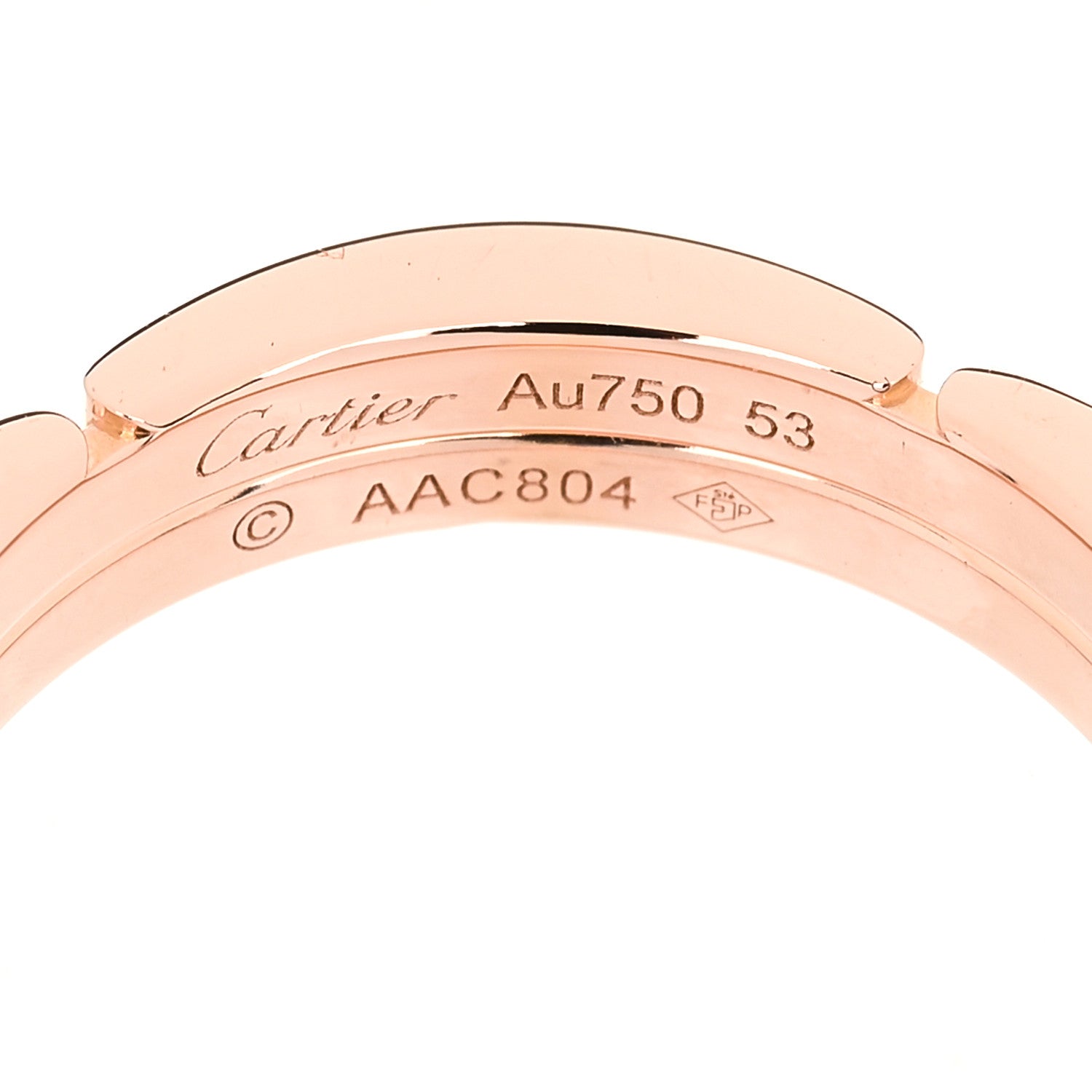 Cartier 18K Pink Gold Diamond Maillon Panthere 2 Half Rows Ring 53 6.5 4 of 4