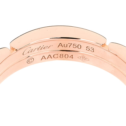 Cartier 18K Pink Gold Diamond Maillon Panthere 2 Half Rows Ring 53 6.5 4 of 4