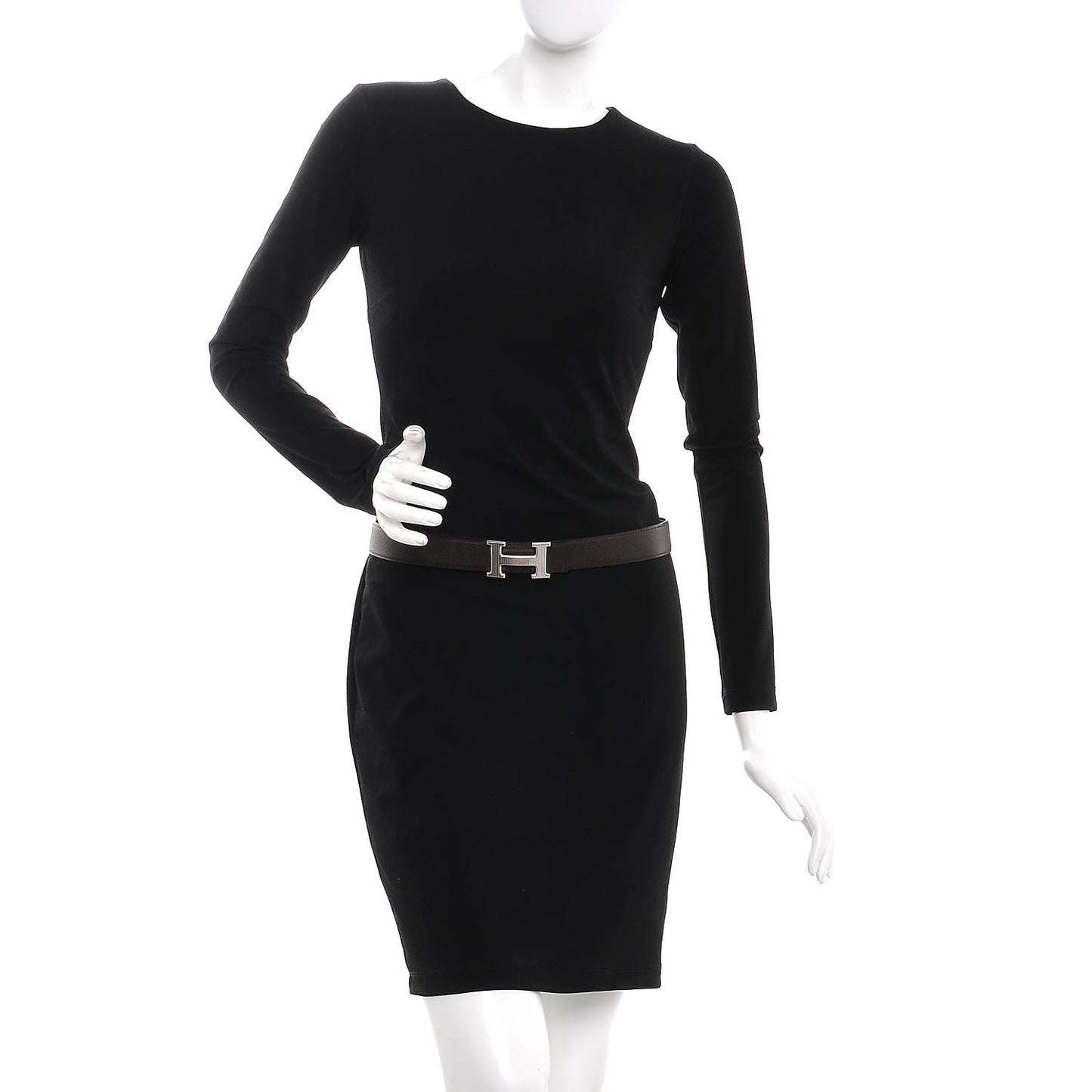 Swift Epsom 32mm Striee H Belt 90 Black Chocolate