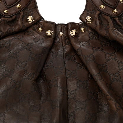 Gucci Guccissima Studded Pelham Shoulder Bag Dark Brown 8 of 15