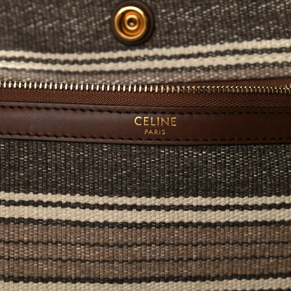Celine Canvas Calfskin Jacquard Vertical Cabas Grey Brown 6 of 9