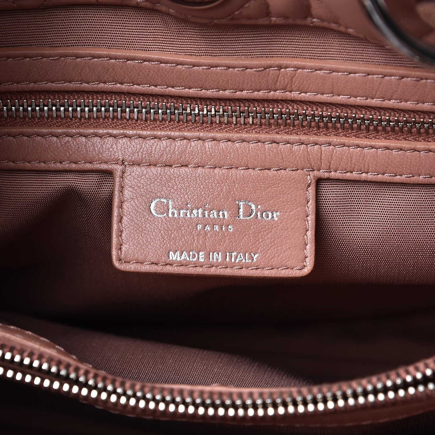 Lambskin Cannage Small Dior Soft Shopping Tote Bois de Rose