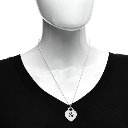 Tiffany Sterling Silver Return to Tiffany Ampersand Heart Pendant Bead Chain Necklace 2 of 4
