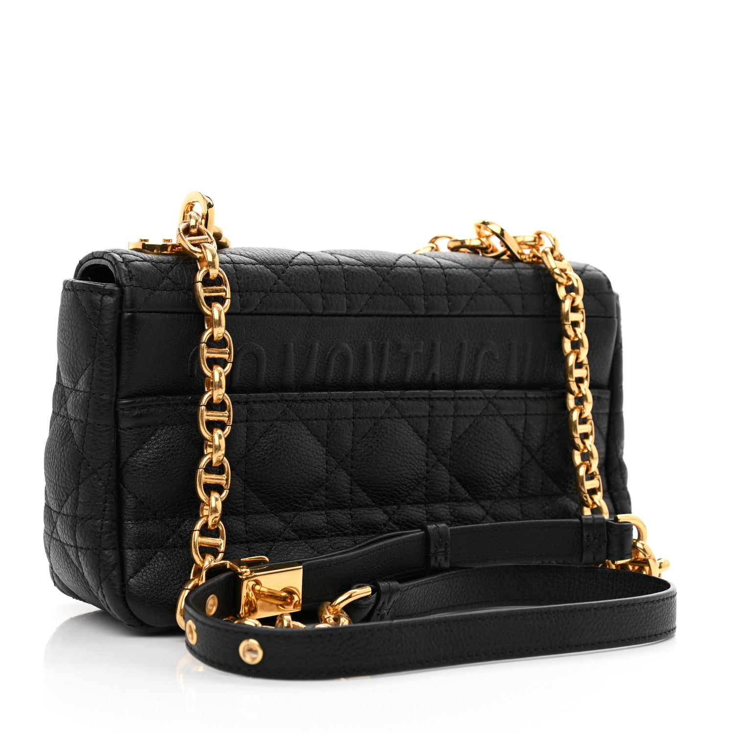 Christian Dior Calfskin Cannage Small Caro Bag Black 3 of 8