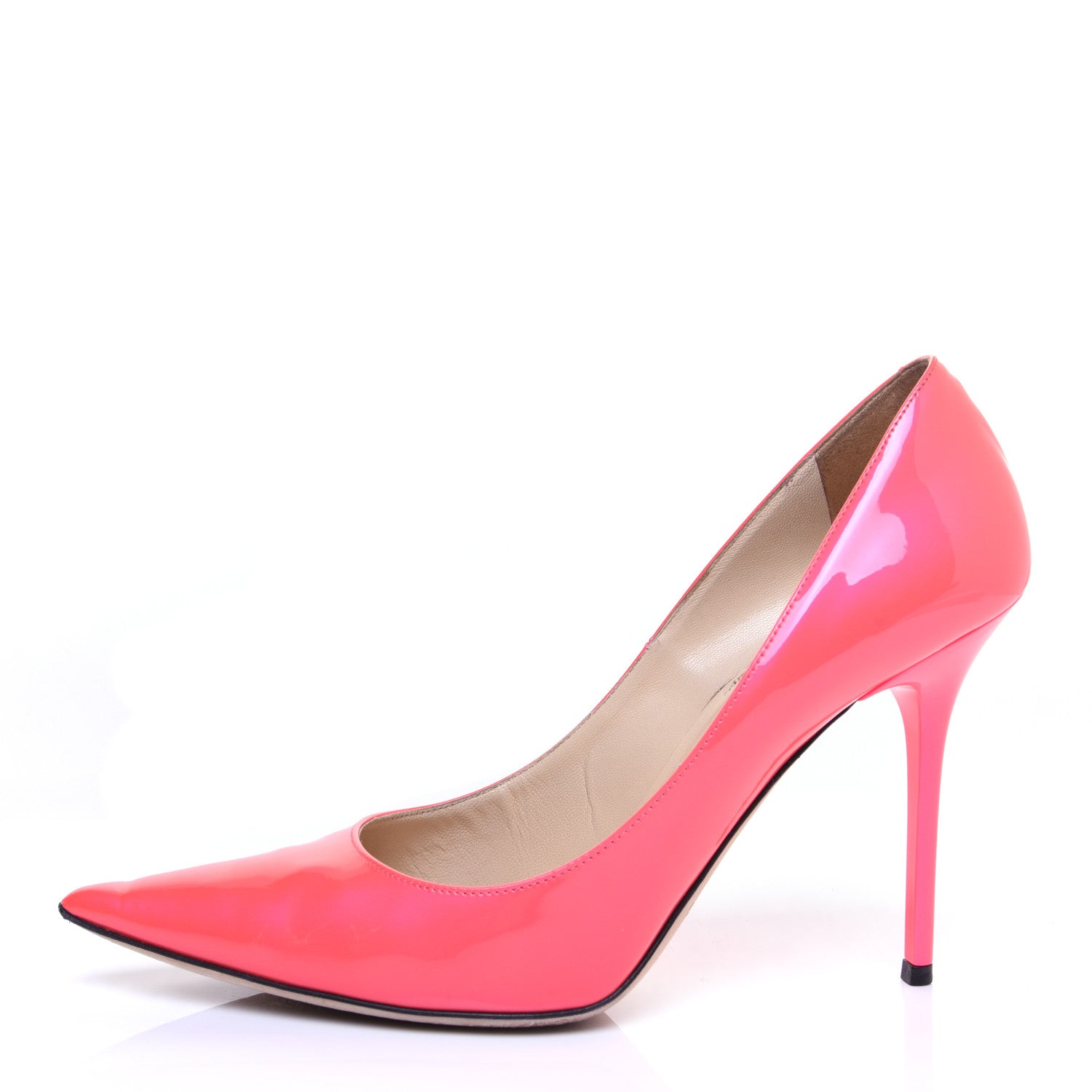 Jimmy Choo Neon Patent Pointy Toe Abel Pumps 39 Pink 1 of 14