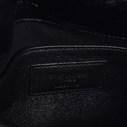 Saint Laurent Crinkled Calfskin Matelasse Monogram Baby Niki Chain Satchel Black 7 of 8