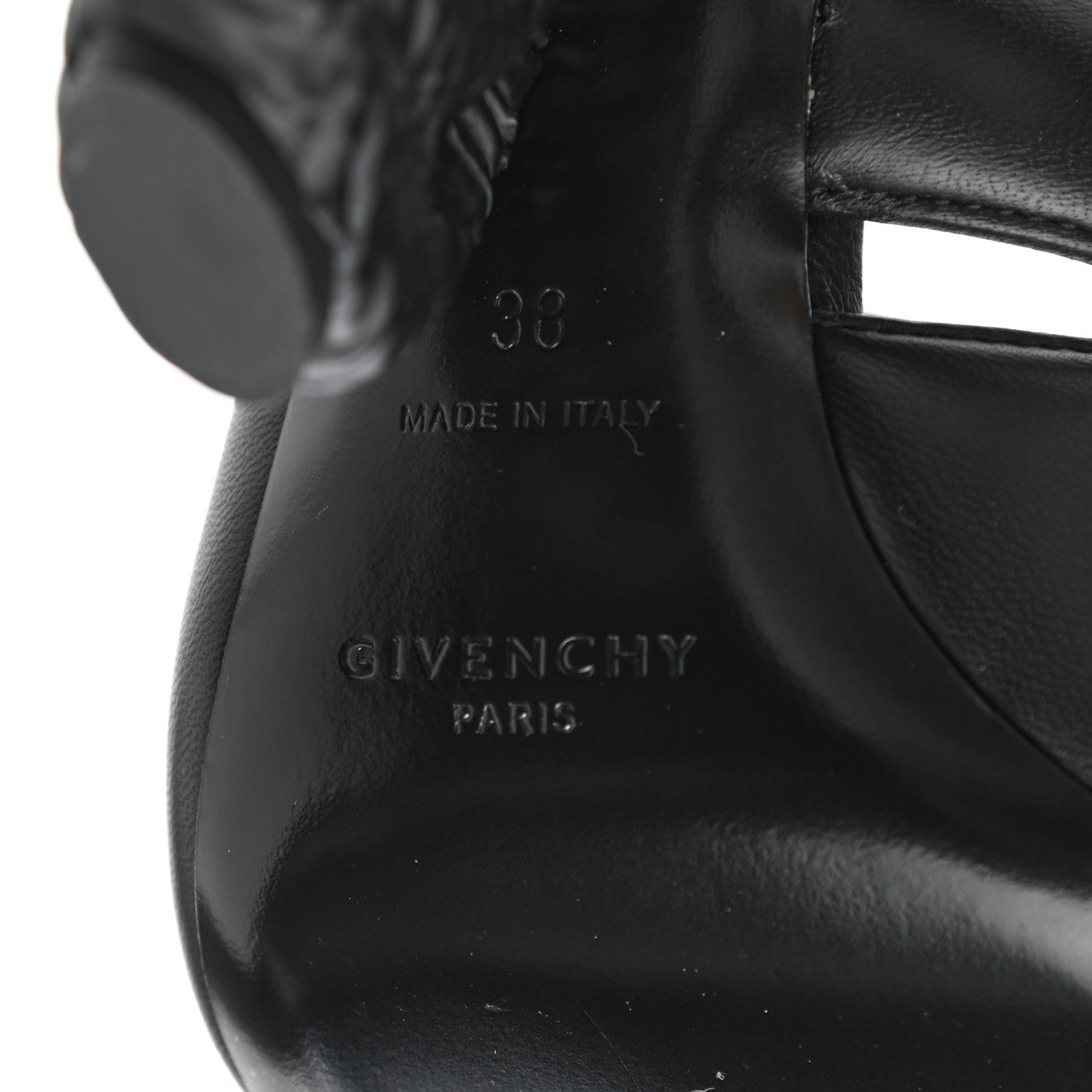 Givenchy Lambskin 4G Logo Horn Sandals 38 Black 6 of 7
