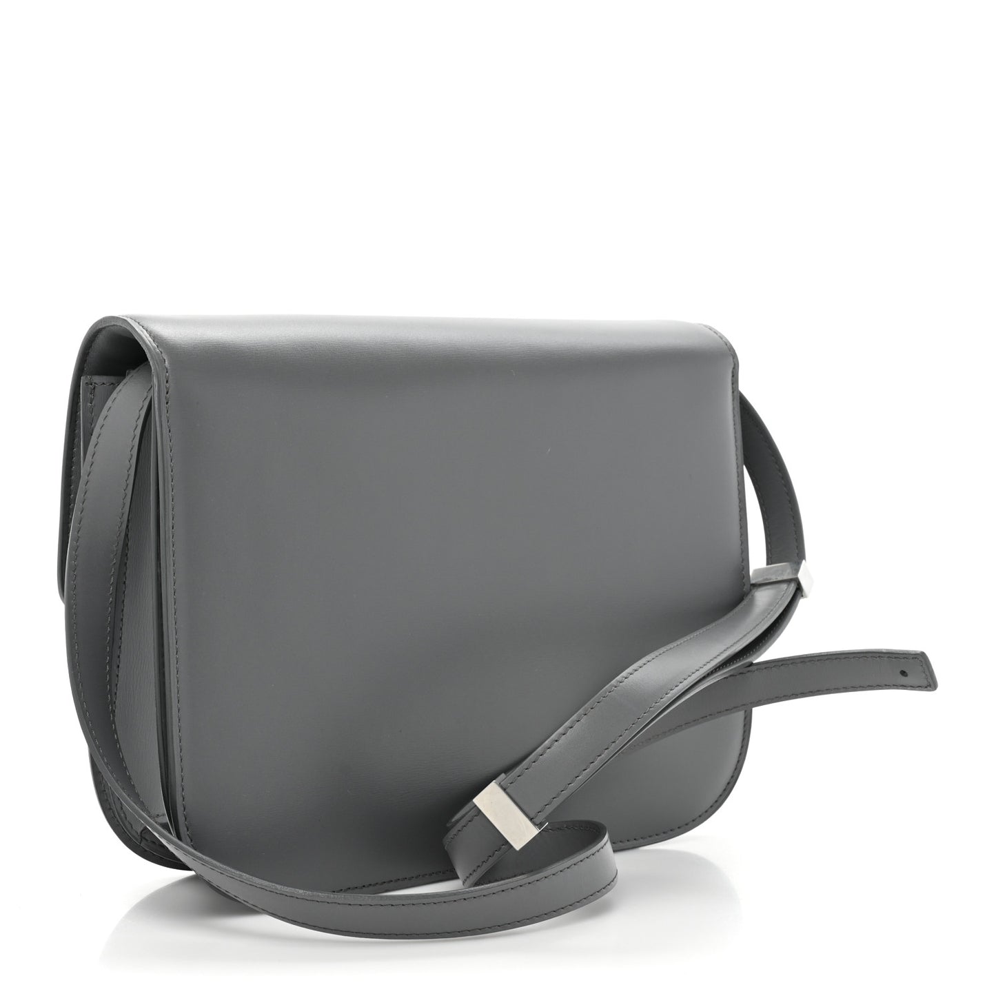 Box Calfskin Medium Classic Box Flap Bag Zinc