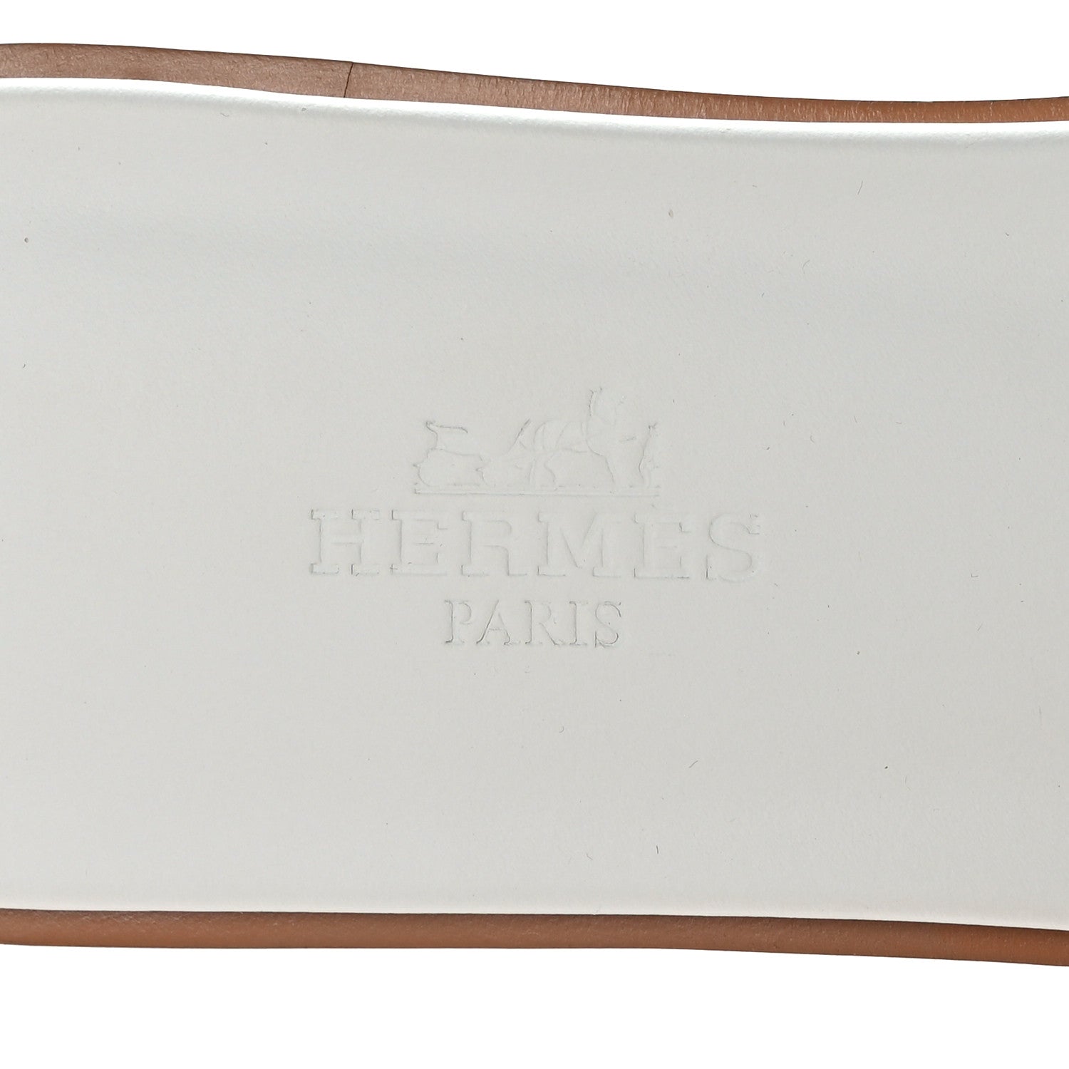 Hermes Box Calfskin Oran Sandals 37 White 7 of 9