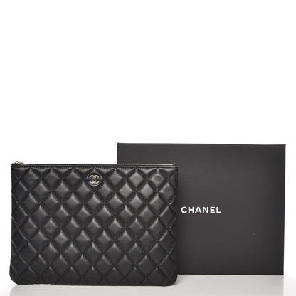 Chanel Lambskin Quilted Medium Cosmetic Case Black 8 of 8