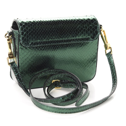 Burberry Metallic Snakeskin Mini Berkeley Crossbody Dark Green 3 of 10
