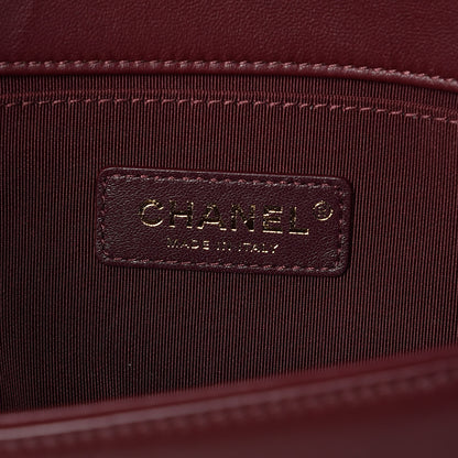 Chanel Velvet Chevron Quilted Medium Boy Flap Burgundy 6 of 12
