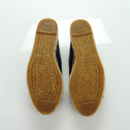 Chanel Lambskin CC Espadrilles 38 Black 5 of 9