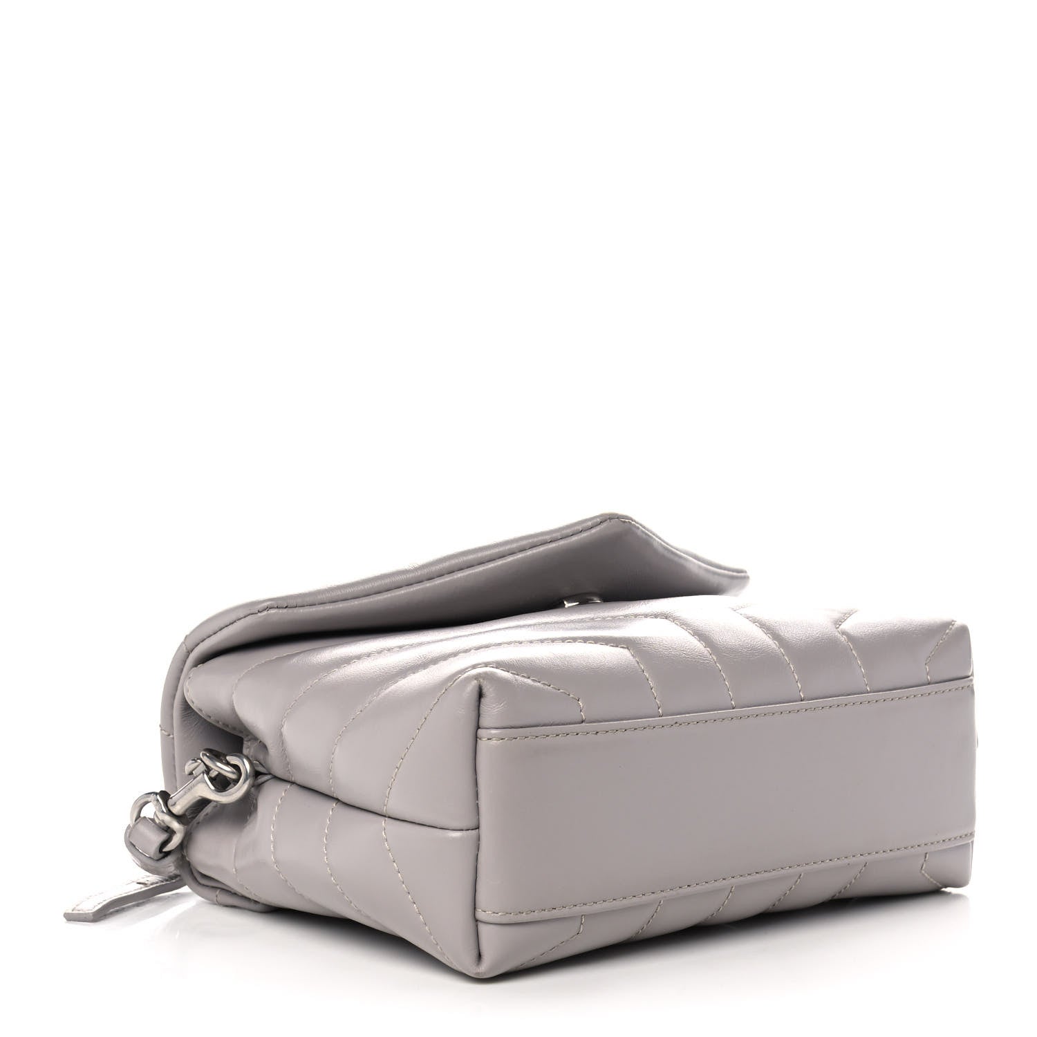 Saint Laurent Calfskin Y Quilted Monogram Toy Loulou Satchel Granite 4 of 13