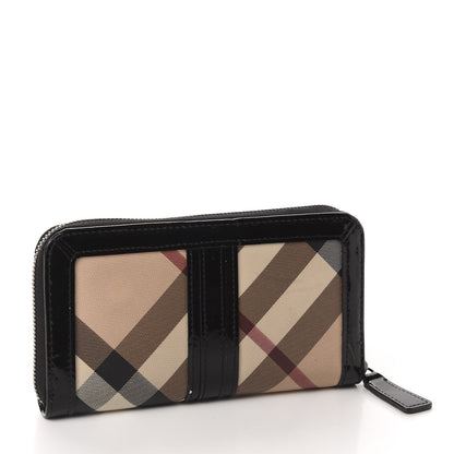 Burberry Supernova Check Large Ziggy Zip Around Wallet Black 3 of 8