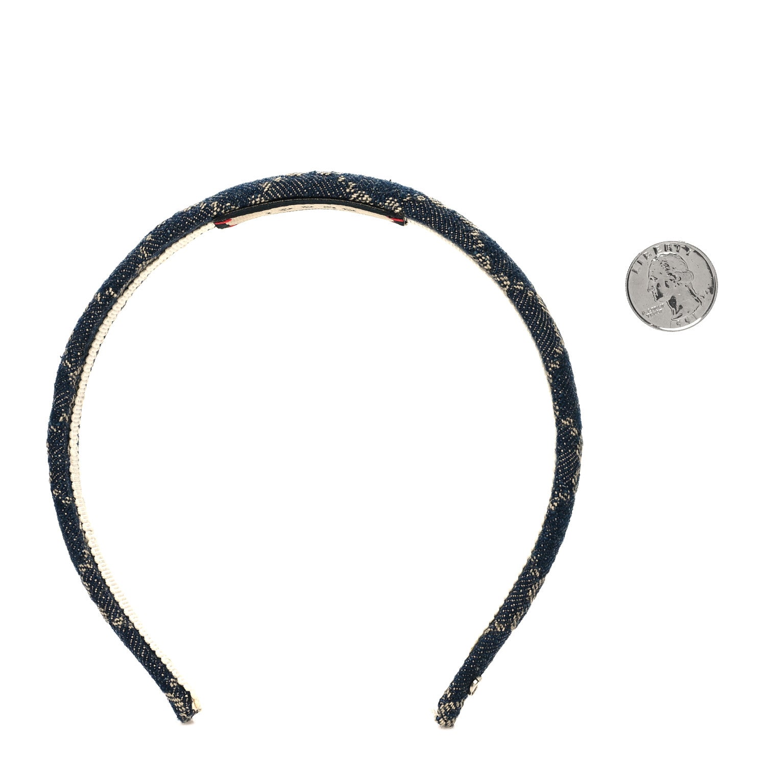 Gucci Denim Monogram Headband 2 of 4