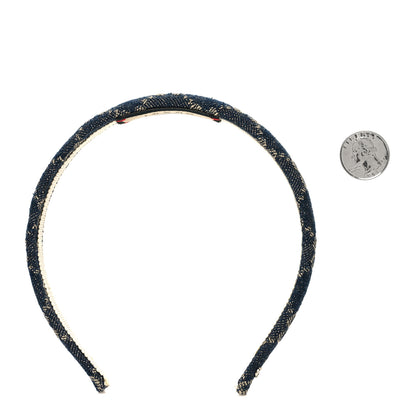 Gucci Denim Monogram Headband 2 of 4