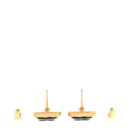Chanel Resin CC Square Earrings Gold Black 3 of 4
