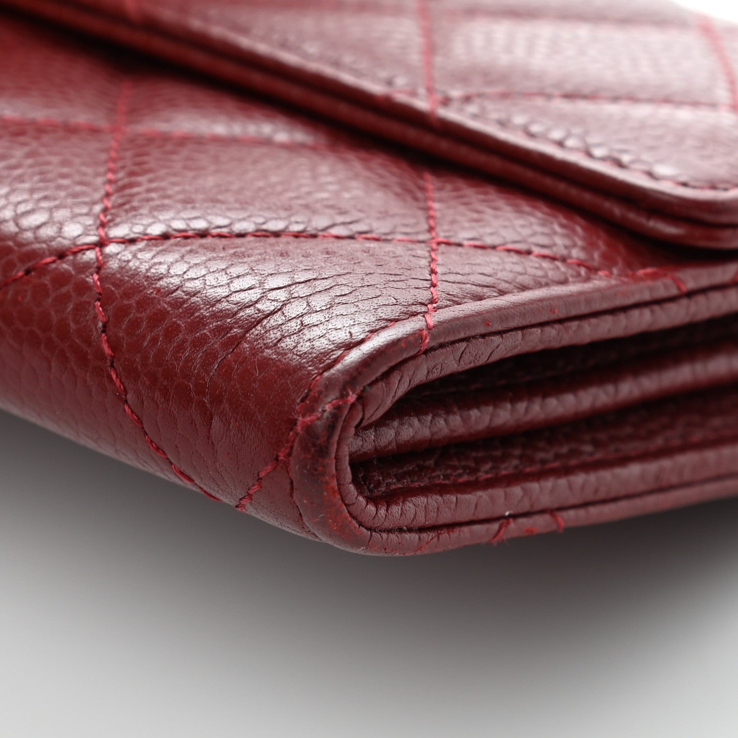 Chanel Caviar Quilted Large Gusset Flap Wallet Red 11 of 12