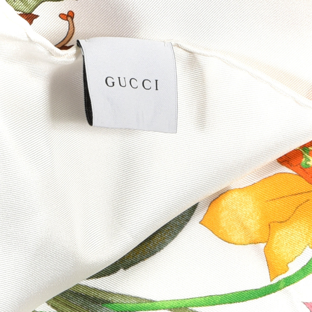 Gucci Silk Twill Flora Square Scarf White 3 of 3