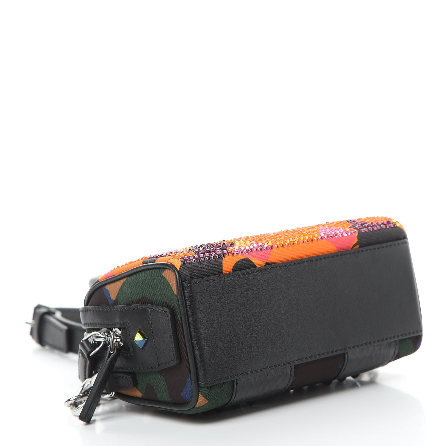 MCM Nylon Crystal Lion Camo Boston Satchel Multicolor 4 of 11