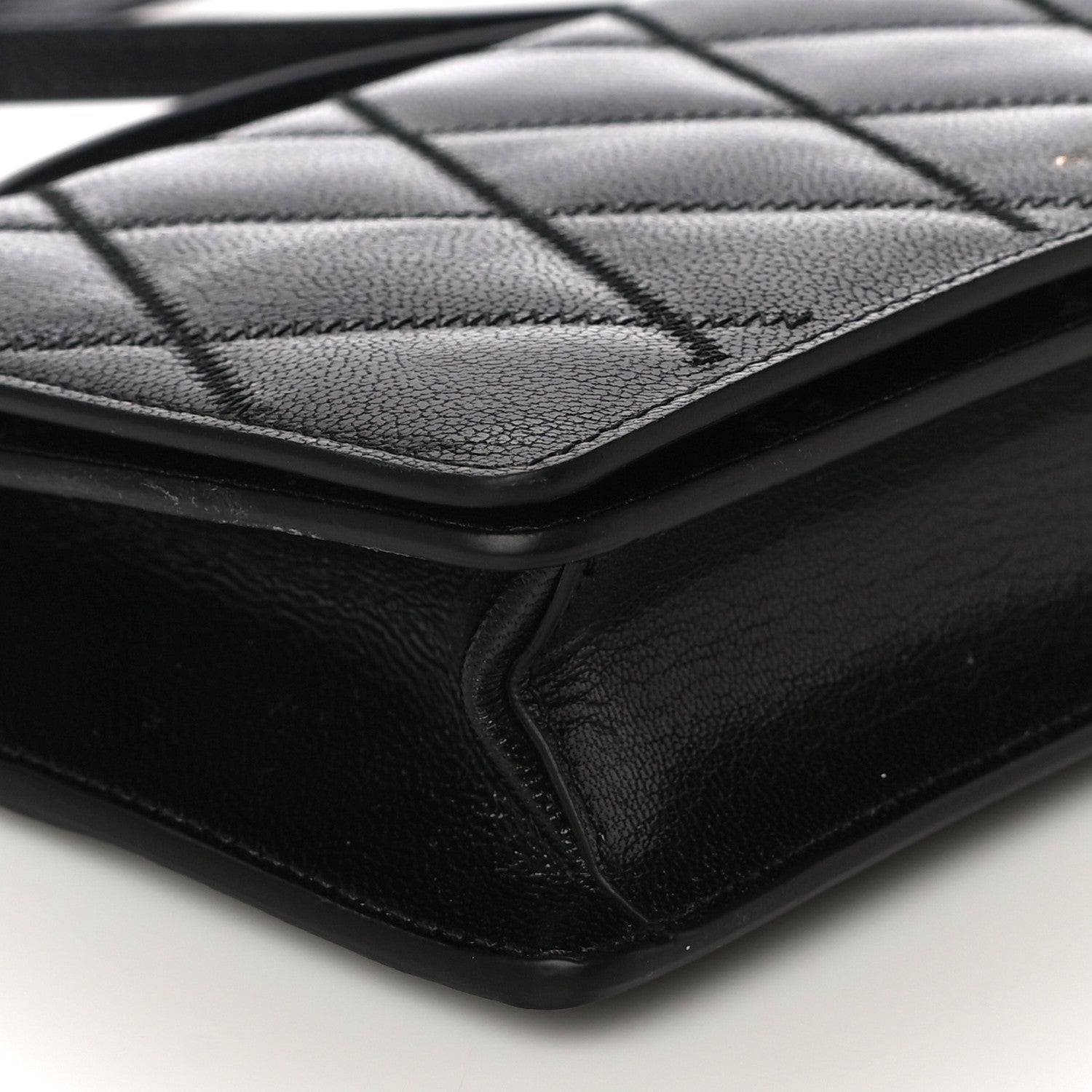 Givenchy Goatskin Quilted GV3 Strap Wallet Black 7 of 10