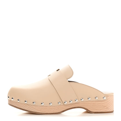 Hermes Calfskin Calya Mules 36 Hetre 1 of 8