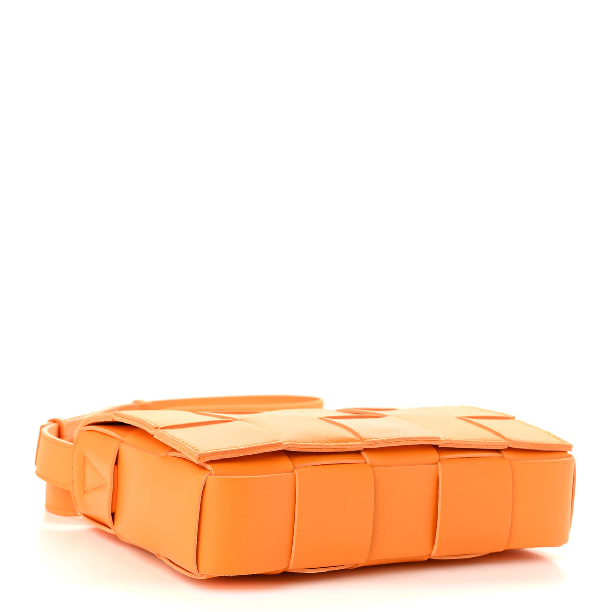 Lambskin Maxi Intrecciato Cassette Crossbody Bag Tangerine