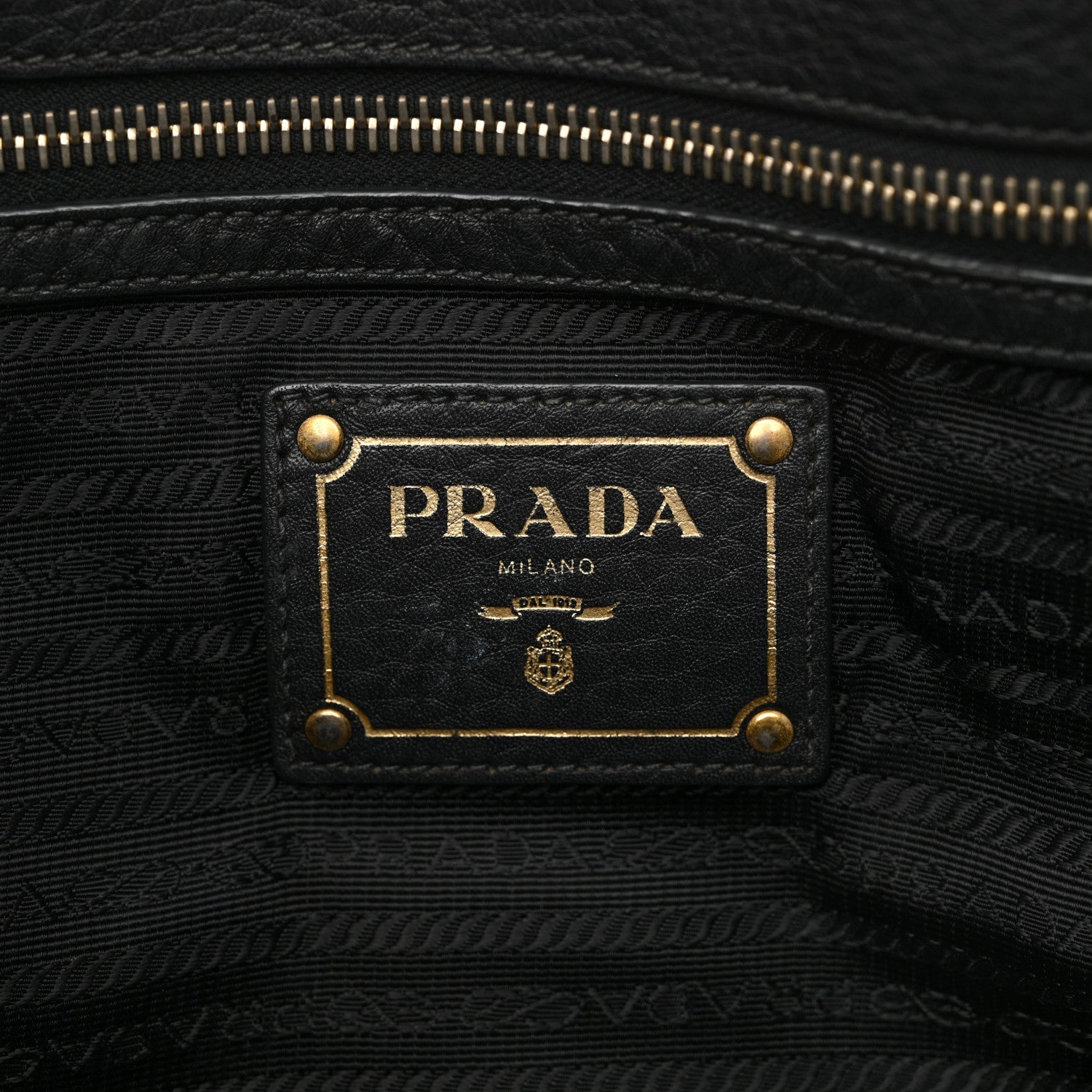 Prada Tessuto Nylon Vitello Daino Tote Black 6 of 10