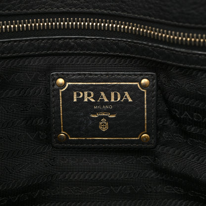 Prada Tessuto Nylon Vitello Daino Tote Black 6 of 10