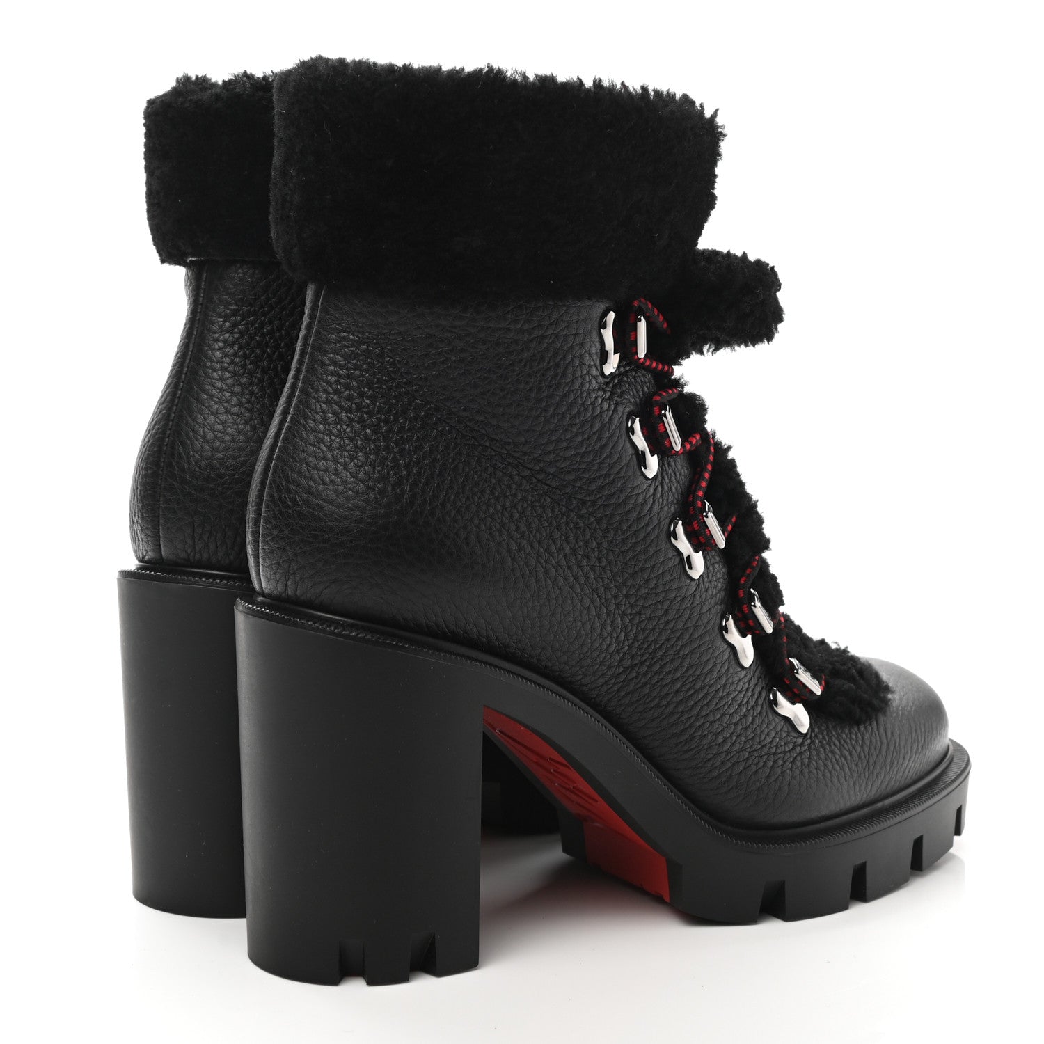 Christian Louboutin Calfskin Shearling Edelvizir 70 Desert Boots 37 Black 4 of 8