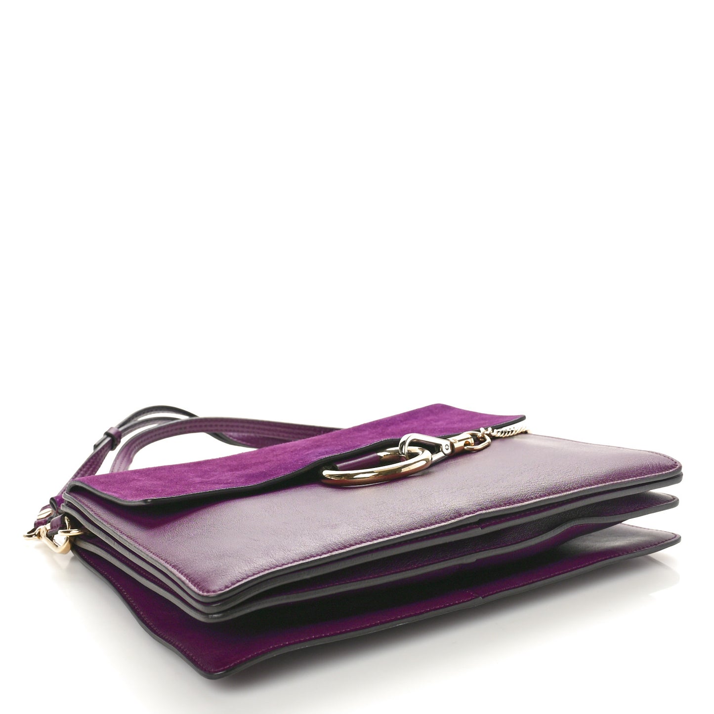 Calfskin Suede Medium Faye Shoulder Bag Intense Violine