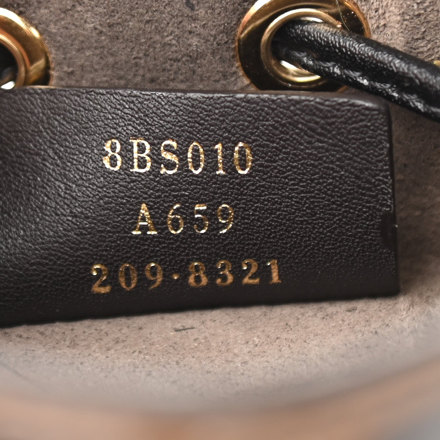 Fendi Vitello Liberty F is Fendi Bi-Color FF 1974 Embossed Mini Mon Tresor Bucket Bag Maya Black 8 of 15