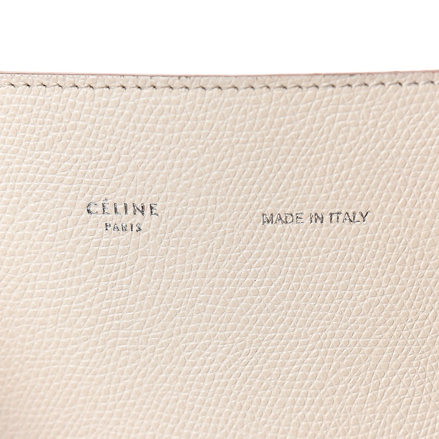 Grained Calfskin Medium Horizontal Cabas Phantom White