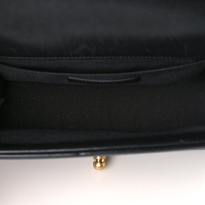 Chanel Lambskin Embroidered Camellia Quilted Small Boy Flap Black 5 of 11