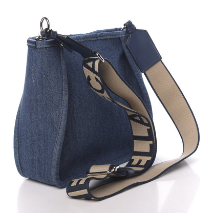 Stella McCartney Eco Alter Denim Perforated Logo Mini Crossbody Orion Blue 3 of 10