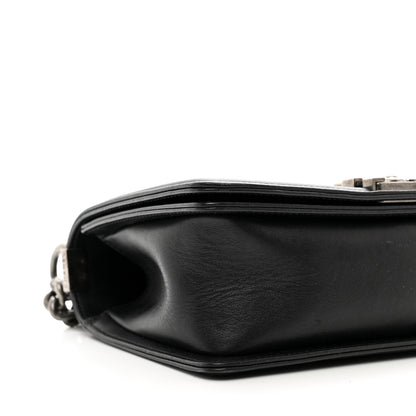 Chanel Calfskin Woven Medium Boy Flap Black White 9 of 10