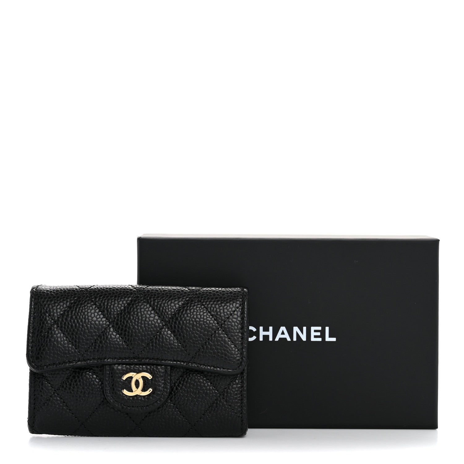 Chanel Caviar Quilted Flap Card Holder Wallet Black 8 of 8