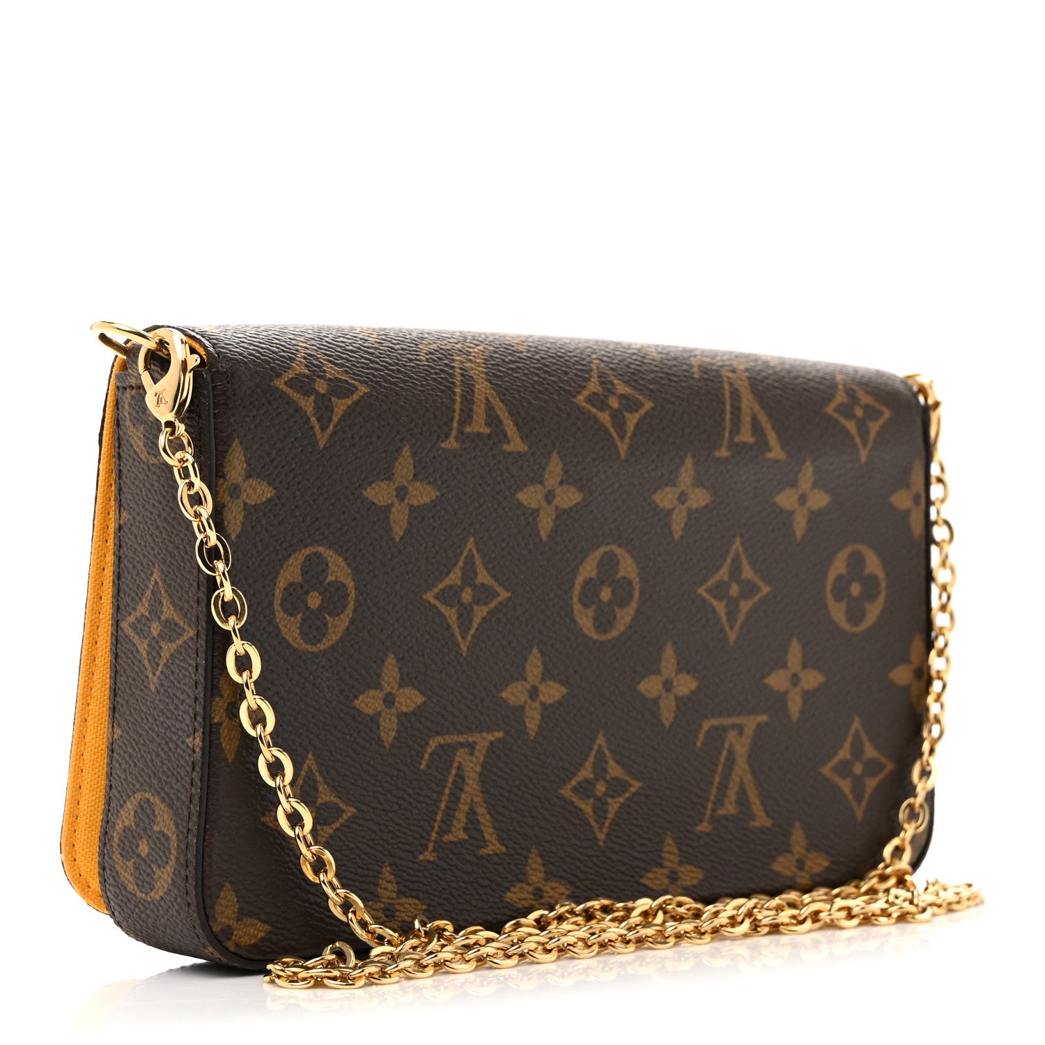 Louis Vuitton Monogram 2022 Christmas Animation New York Soho Pochette Felicie Chain Wallet Yellow 4 of 12