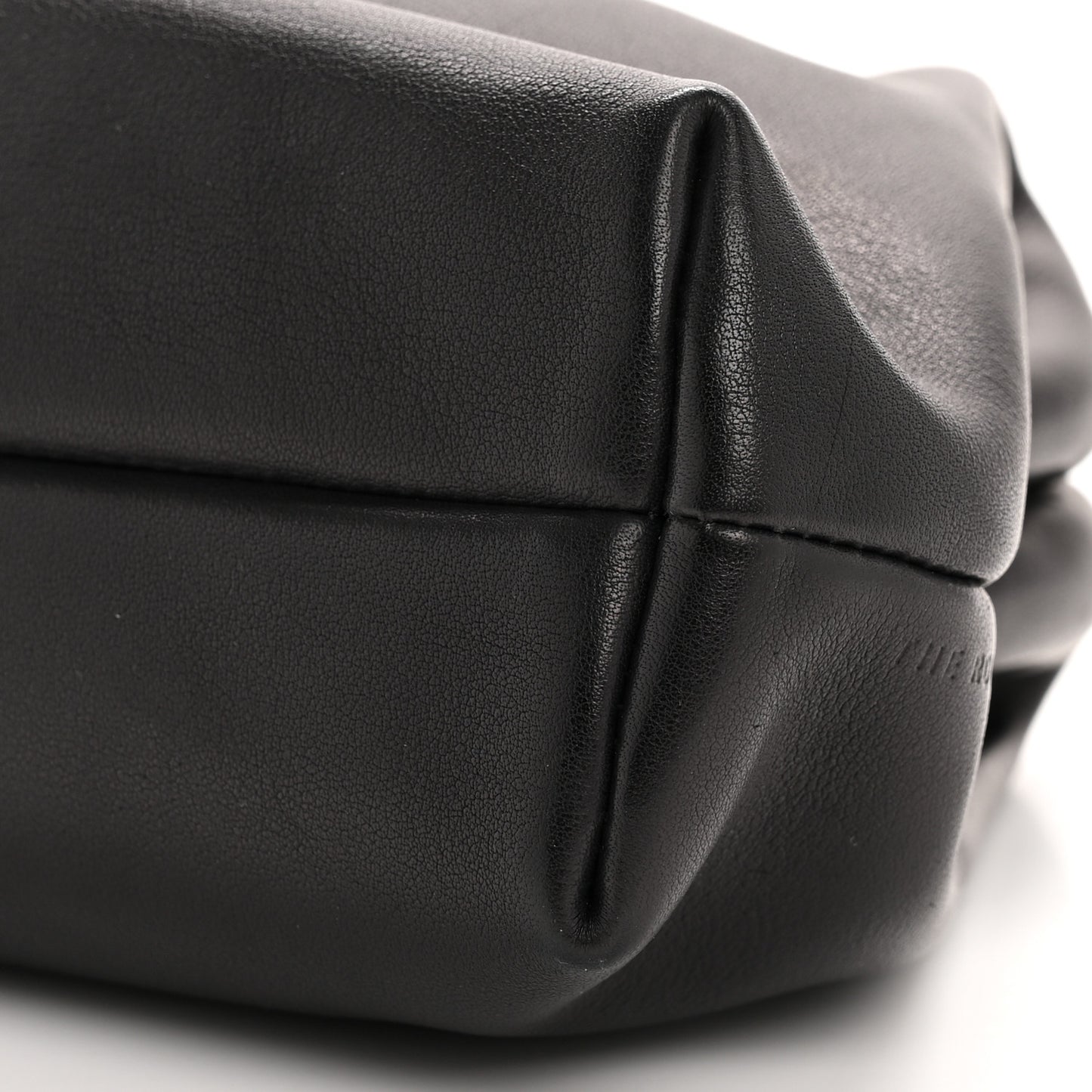 Polished Saddle Calfskin Mira Clutch Black