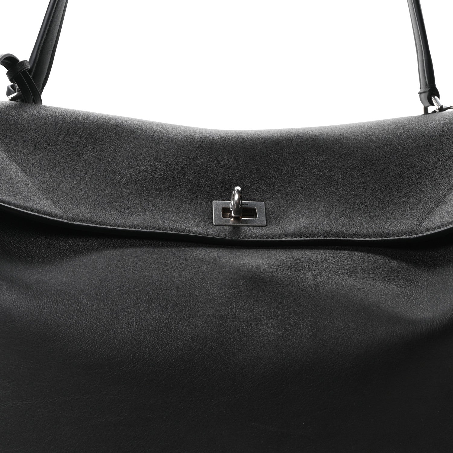 Balenciaga Smooth Calfskin Large Rodeo Top Handle Handbag Black 7 of 9