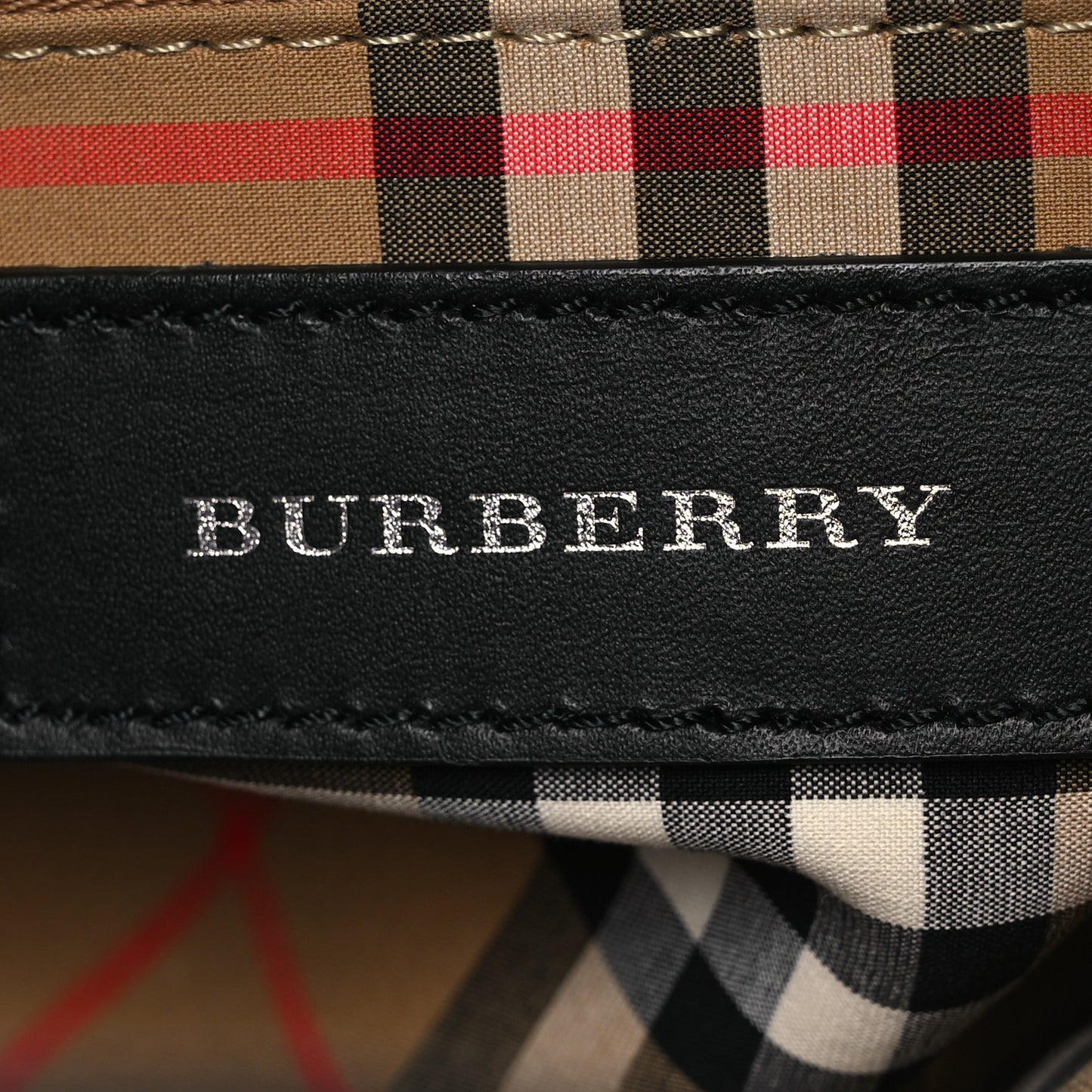 Derby Calfskin Vintage Check Medium Banner Tote Black
