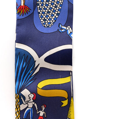 Hermes Silk Exposition Universelle Twilly Bleu Jaune Vif Rouge 5 of 5